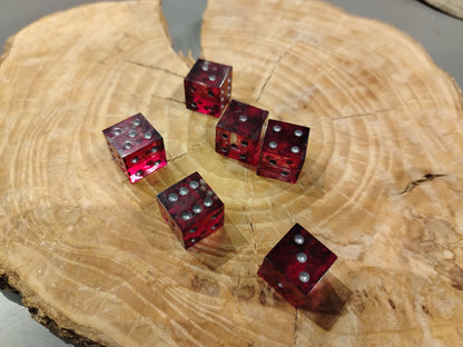 Vampiric - Transparent Red D6 Dice Set