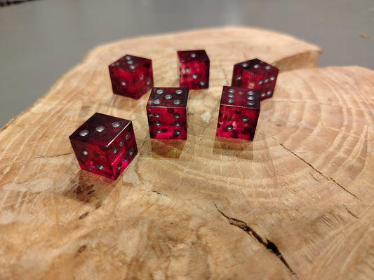 Vampiric - Transparent Red D6 Dice Set