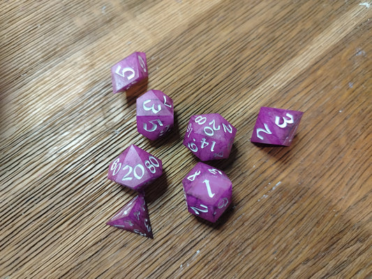 Pink Veins - Poyhederal Dice Set
