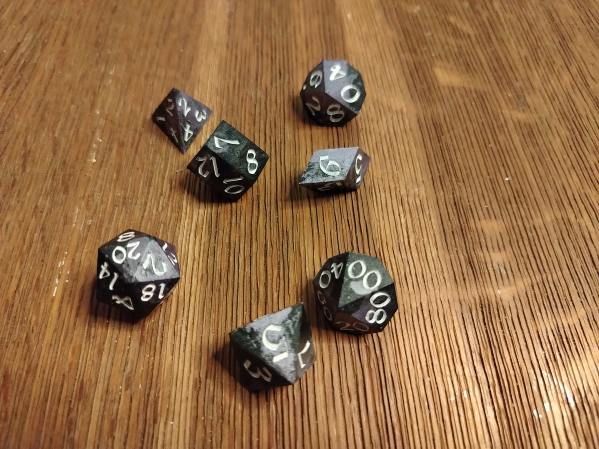 Indigo on Black - Poyhederal Dice Set