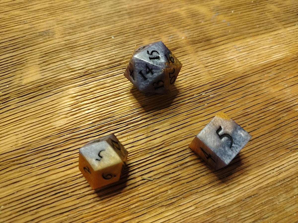 Gold and Blue - Spindown Dice Set