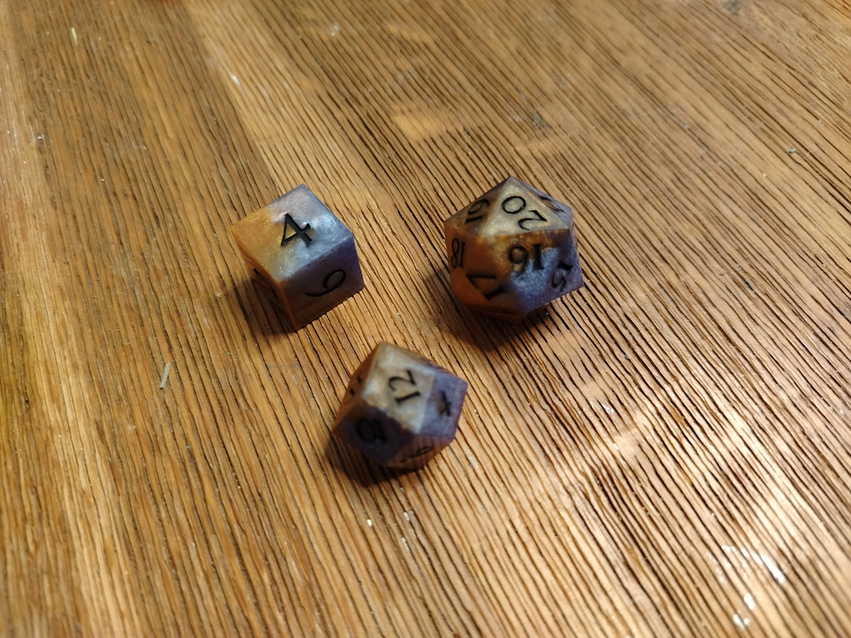 Gold and Blue - Spindown Dice Set