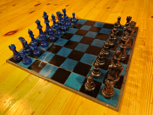 Chess Board Set - Blue and Black
