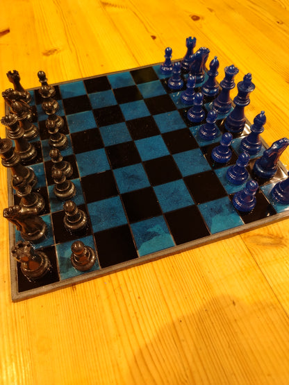 Chess Board Set - Blue and Black