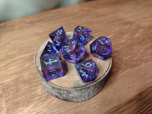 Purple Tendrils - Poyhederal Dice Set