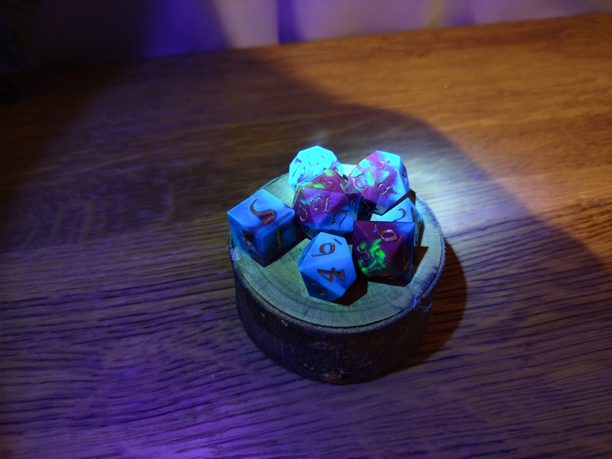 Teal and Burgundy - Poyhederal Dice Set