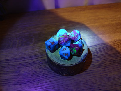 Teal and Burgundy - Poyhederal Dice Set