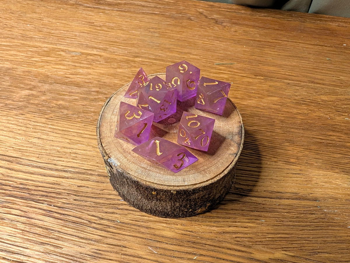 Pink Uranium - Polyhedral Dice Set