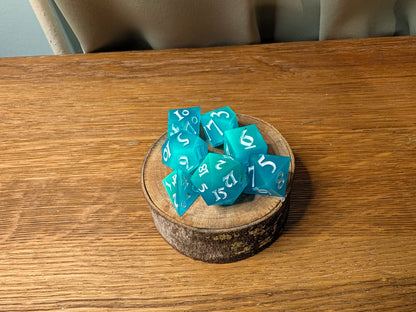 Glowing Blue - Polyhederal Dice Set