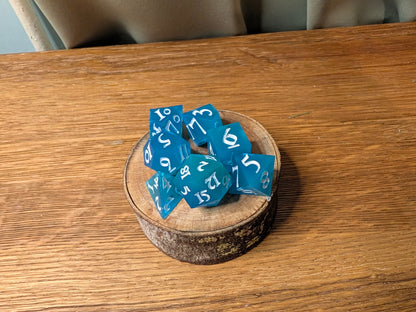 Glowing Blue - Polyhederal Dice Set