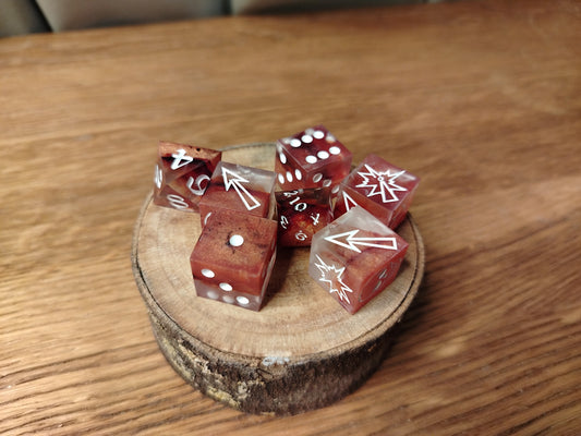Lava Themed Bloodbowl Dice Set