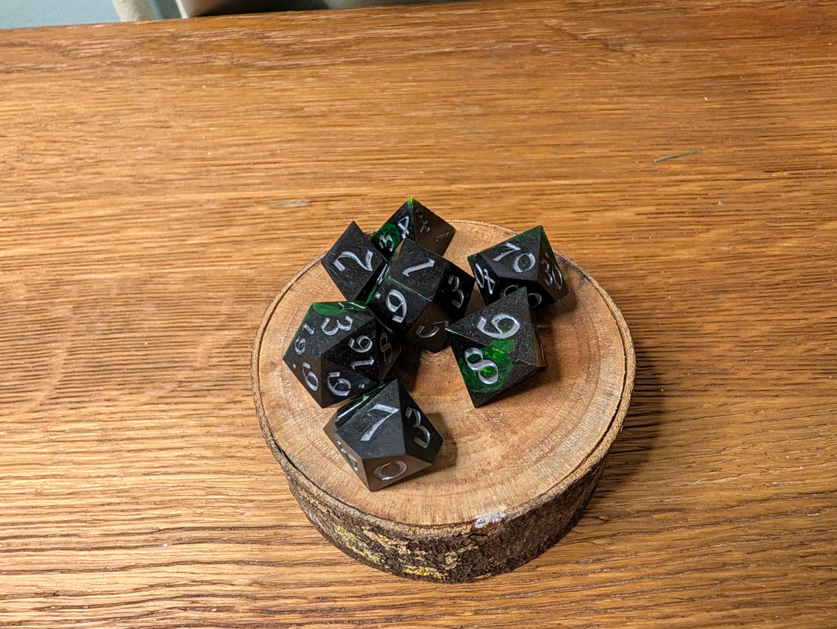 Neon Shego - Polyhederal Dice Set