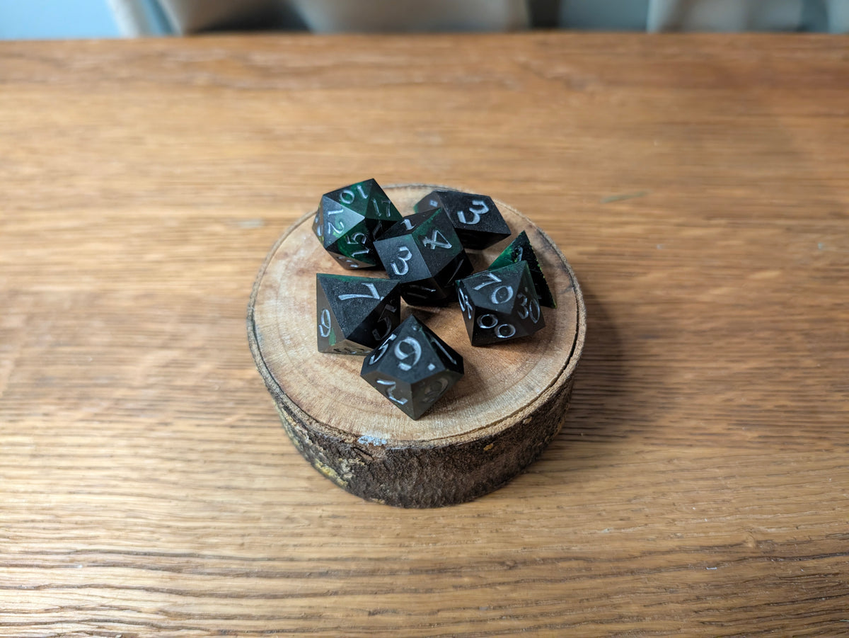 Neon Shego - Polyhederal Dice Set