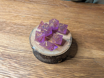 Pink Uranium - Polyhedral Dice Set