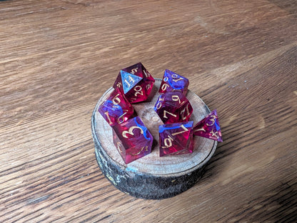 Red and Blue - Poyhederal Dice Set