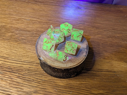 Pink Uranium - Polyhedral Dice Set