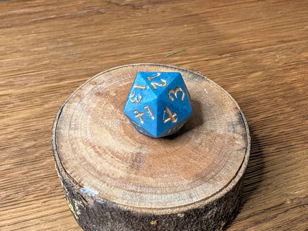 Solid Blue - Spindown D20 Die