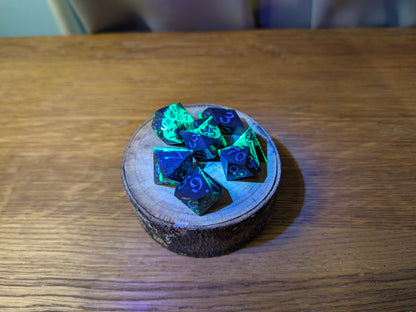 Neon Shego - Polyhederal Dice Set