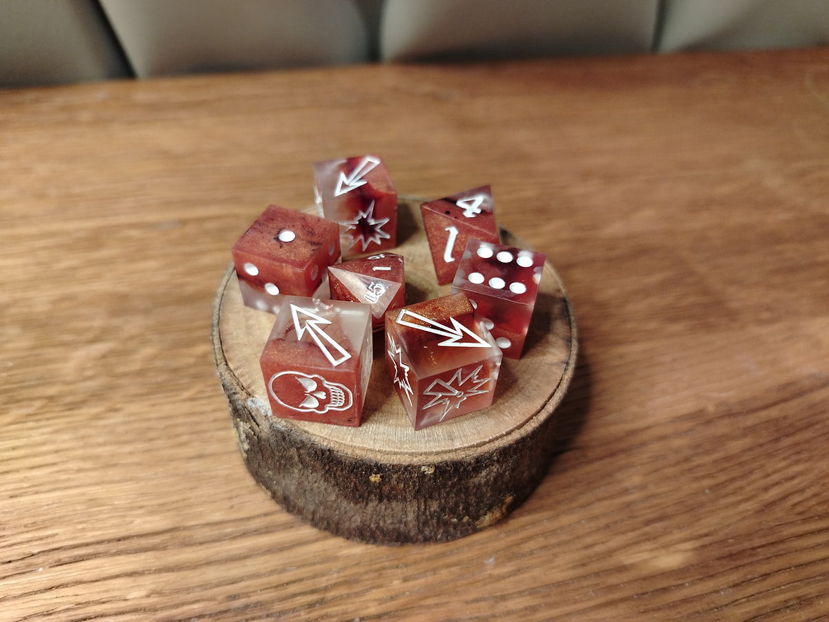 Lava Themed Bloodbowl Dice Set