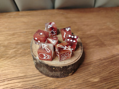 Lava Themed Bloodbowl Dice Set
