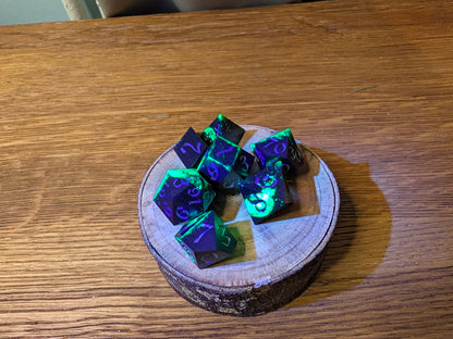 Neon Shego - Polyhederal Dice Set