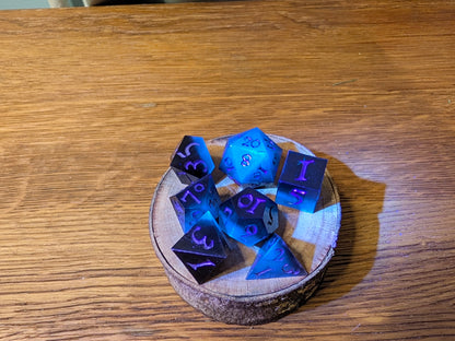 Black and Glowing - Polyhederal Dice Set